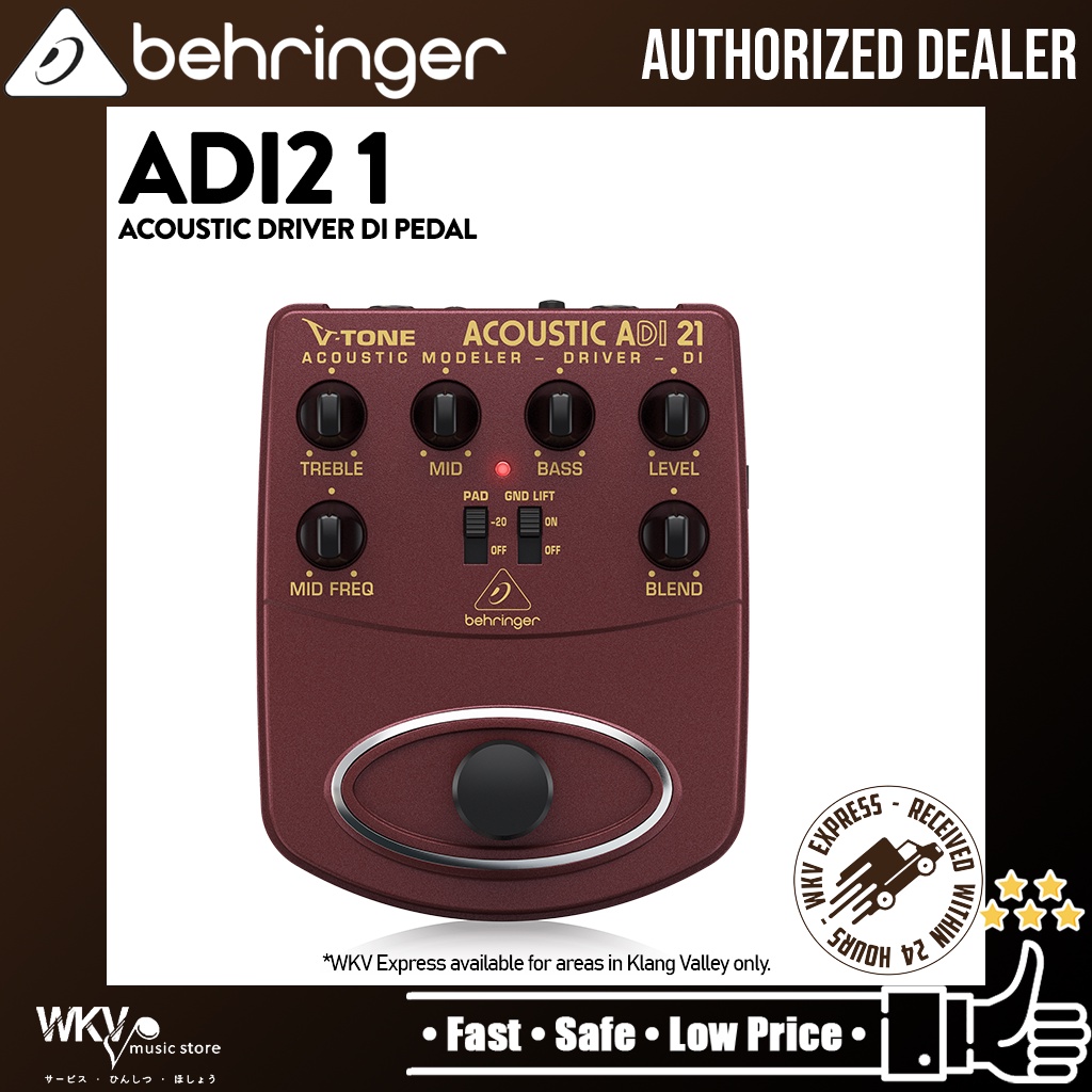Behringer ADI21 V-Tone Acoustic Driver DI Pedal (ADI-21 / ADI 21 ...