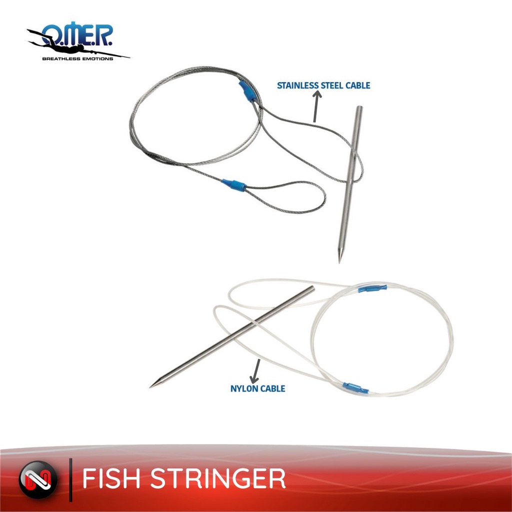 Omer Fish Stringer Stainless Steel And Nylon spearfishing Fish Rope