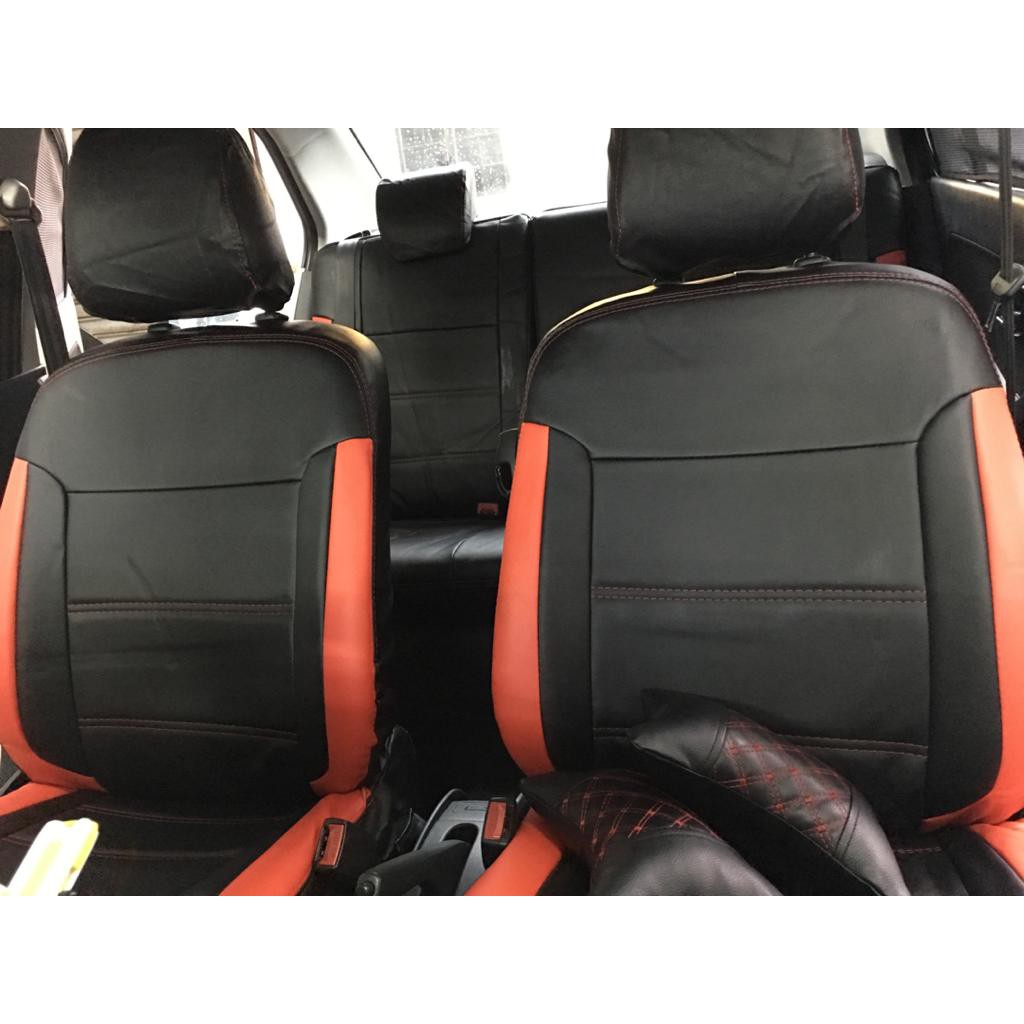 PERODUA Car Seat Cover PVC Leather Black colour Red Line / Red Side ...