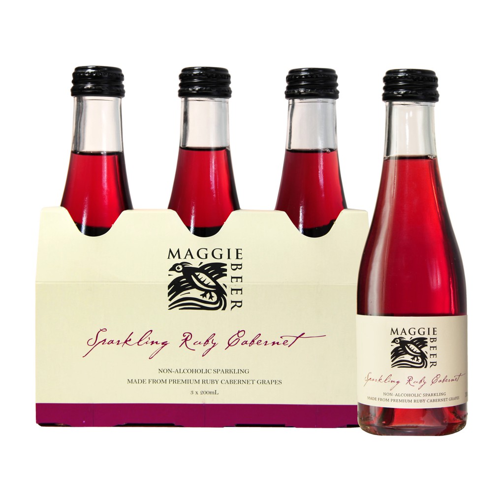 Maggie Beer Non Alcohol Sparkling Ruby 3 x 200ml pack Piccolo