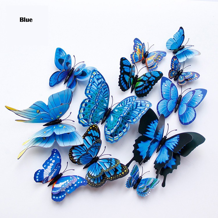 Double layer 3D Butterfly Wall Sticker on the wall Home Decor ...