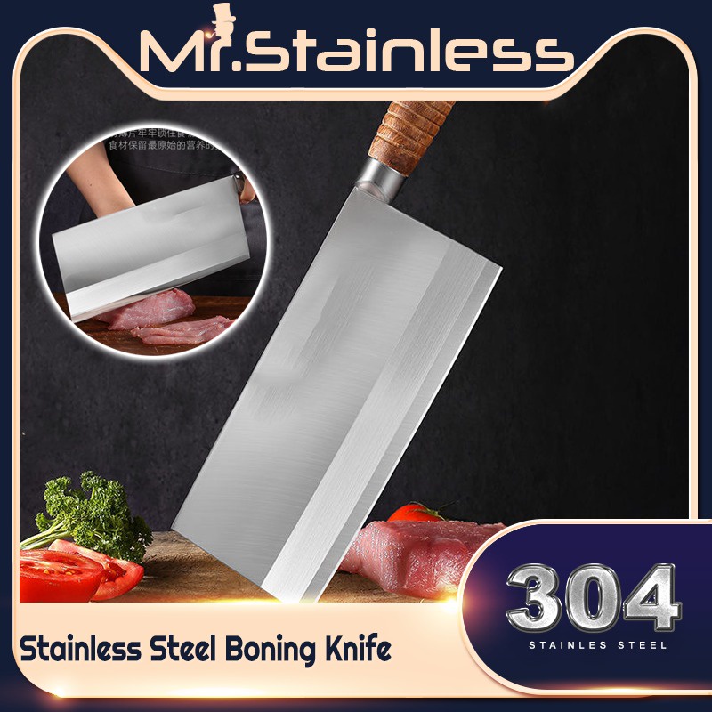 Mr.Stainless - Sharp Kitchen Knife Cut Meat Bone solid wood handle ...