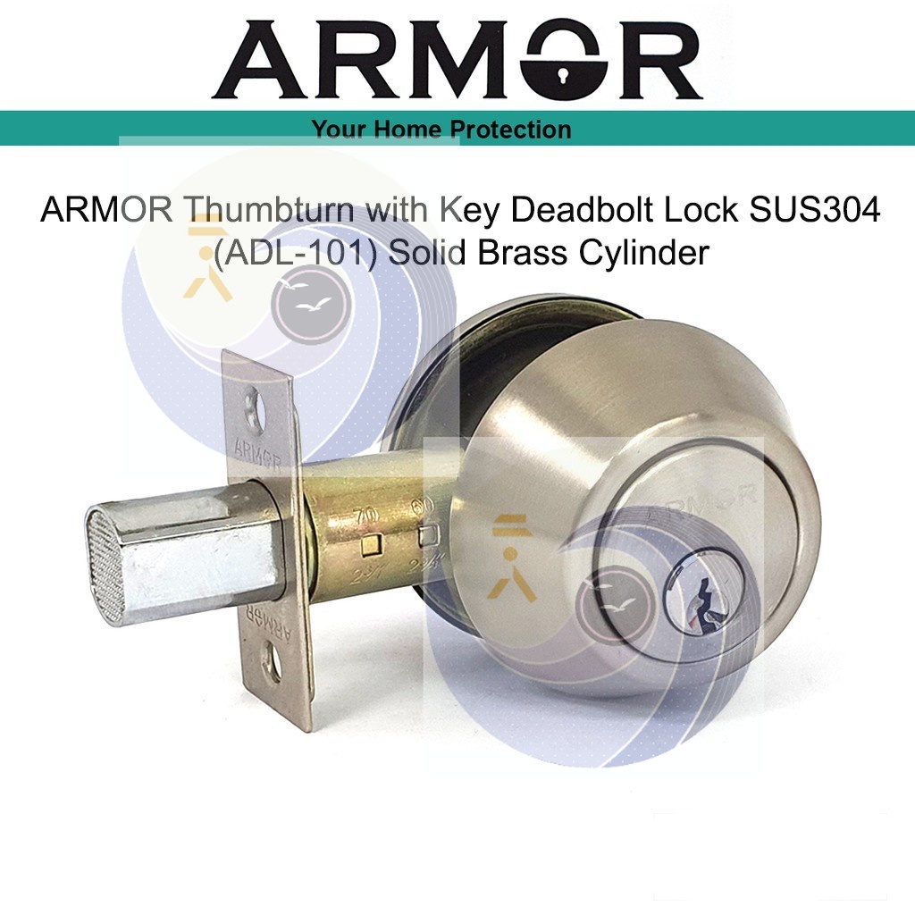 [ 1 UNIT ] ARMOR Thumbturn with Key Deadbolt Lock SUS304 (ADL-101 ...