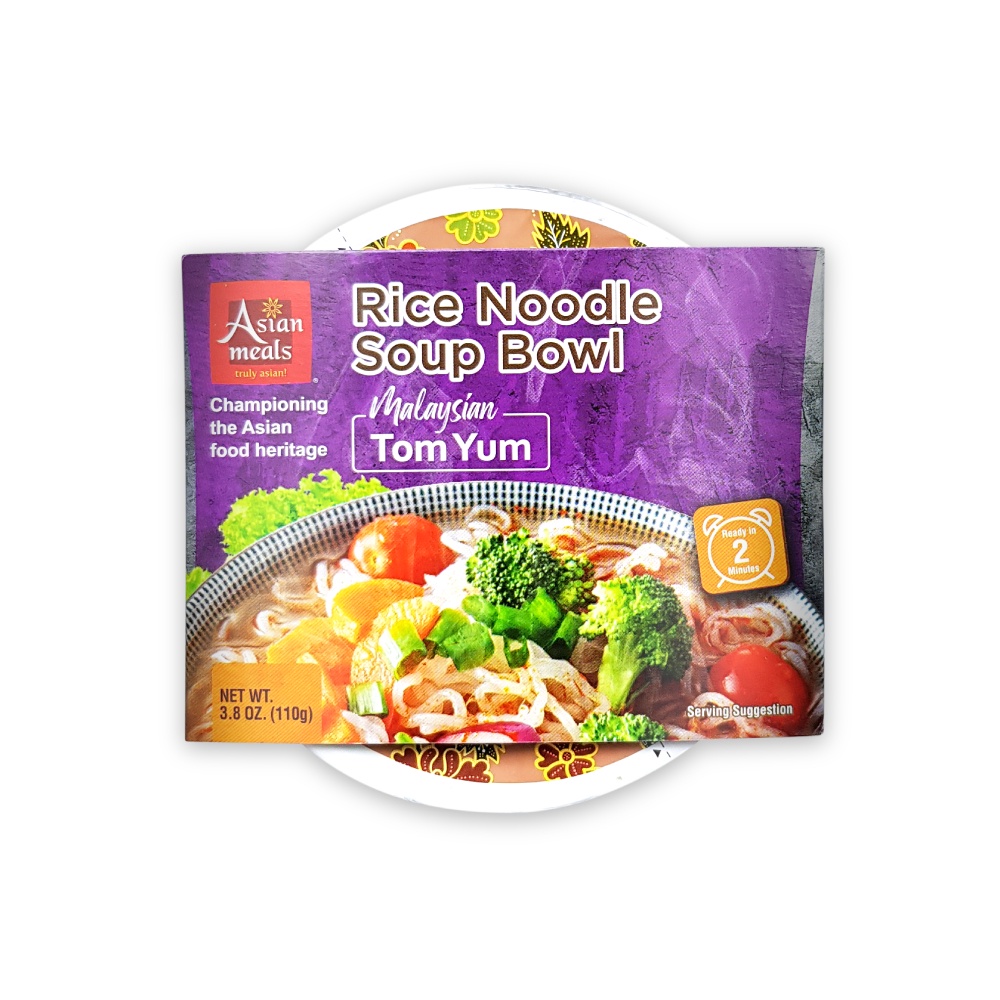 Asianmeals Rice Noodle Soup Bowl Tom Yum Flavors, Healthy Noodle, Tom