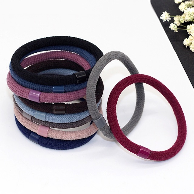 10Pcs/Mesh Pattern Round Elastic Ponytail Holders Rope With Beads ...