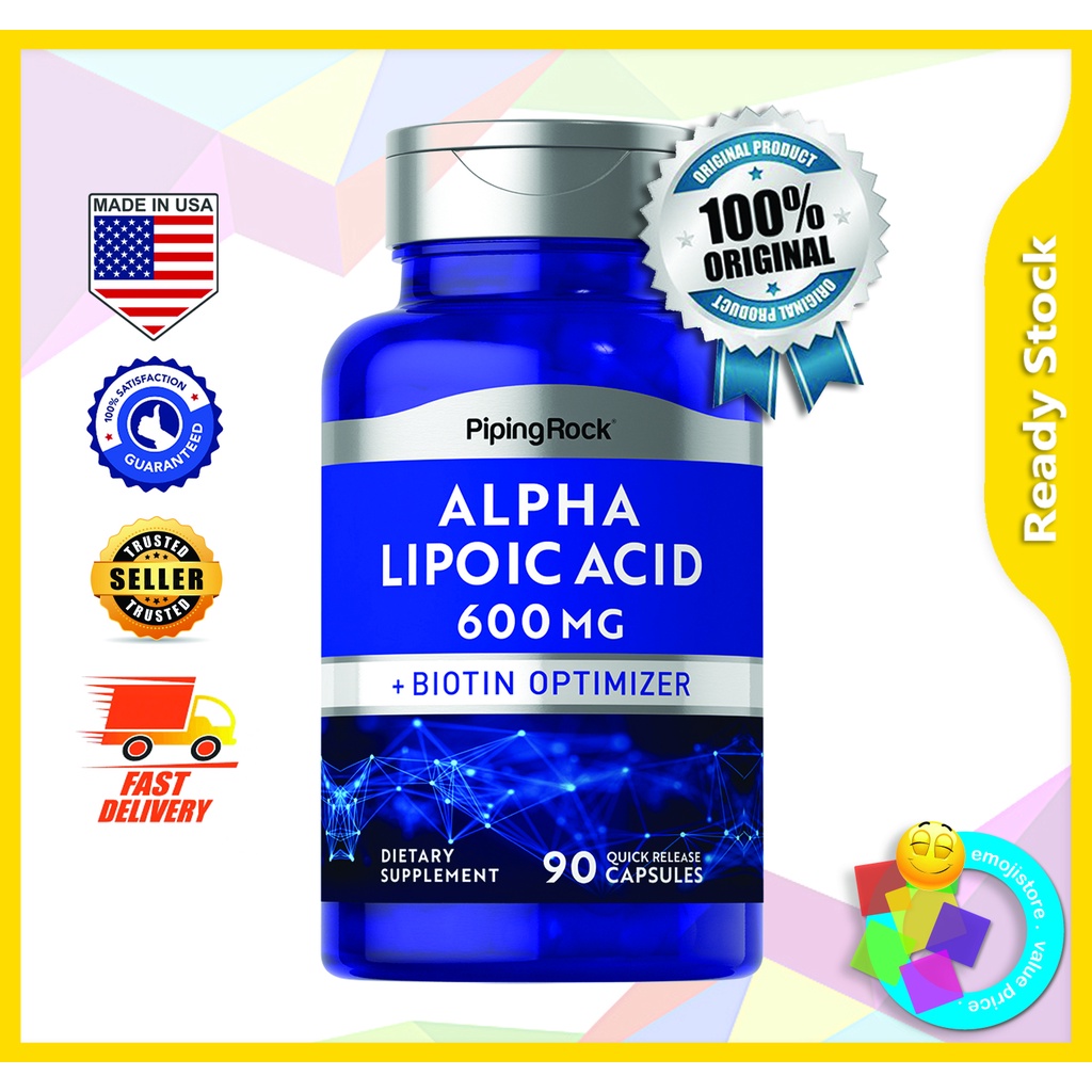 Piping Rock Alpha Lipoic Acid plus Biotin Optimizer, 600 mg, 90 Quick ...