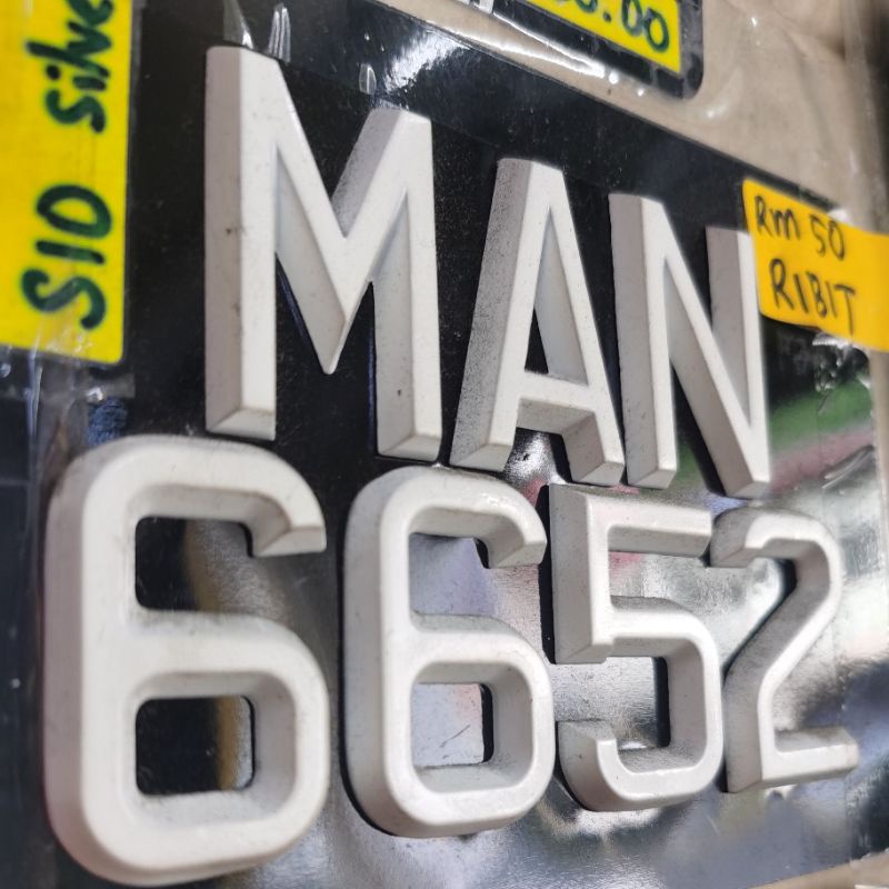 Number Plate Motor Ribet Ketuk Standar Kat Dalam, Senang Dicuci/Easy ...