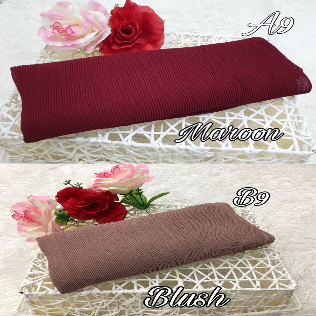 AISYAH PREMIUM Shawl pleated premium shawl plain full pleated