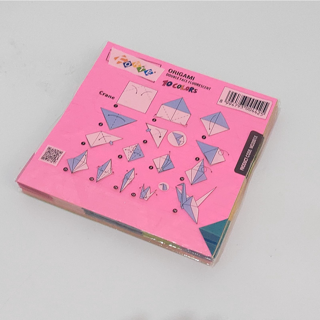 Double Face Fluorescent Origami Folding Paper Craft Double Sided ...