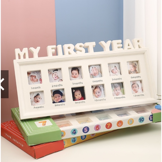 [VS] COLLAGE PHOTO FRAME BABY FRAME FIRST YEAR (KH-AM1621) | Shopee ...