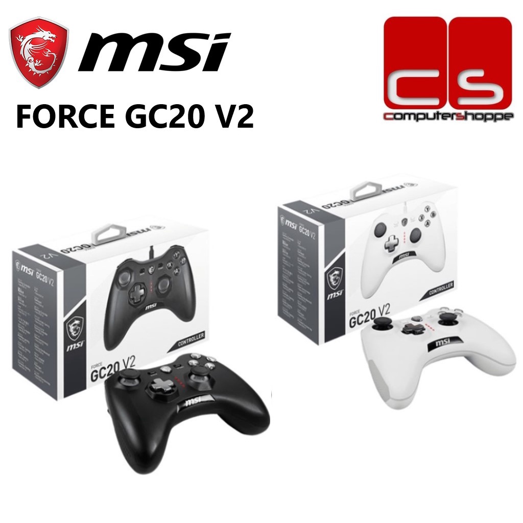 MSI Force GC20 V2 Wired Gaming Controller - Black/White | Shopee Malaysia
