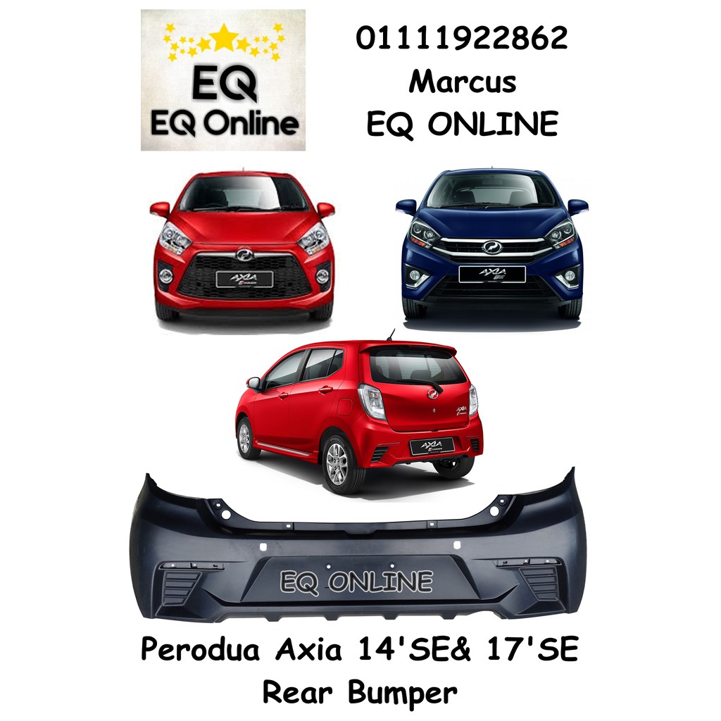 Perodua Axia 2014 & 2017 SE Rear Bumper PP Plastic Malaysia (BUMPER ...