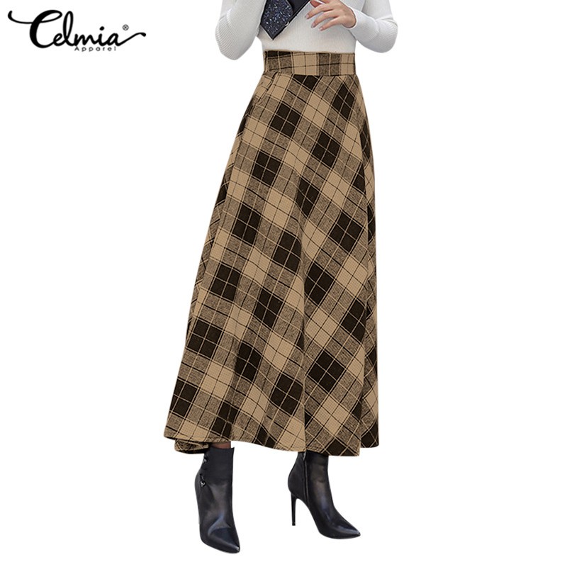 Plaid maxi skirt extender sale