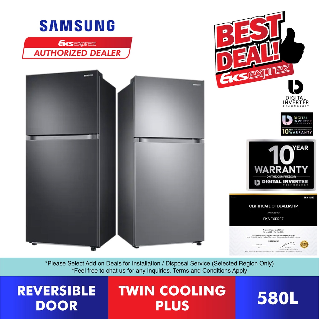 Samsung 2 Door Inverter Fridge 580L RT18M6211SG ME RT18M6211S9