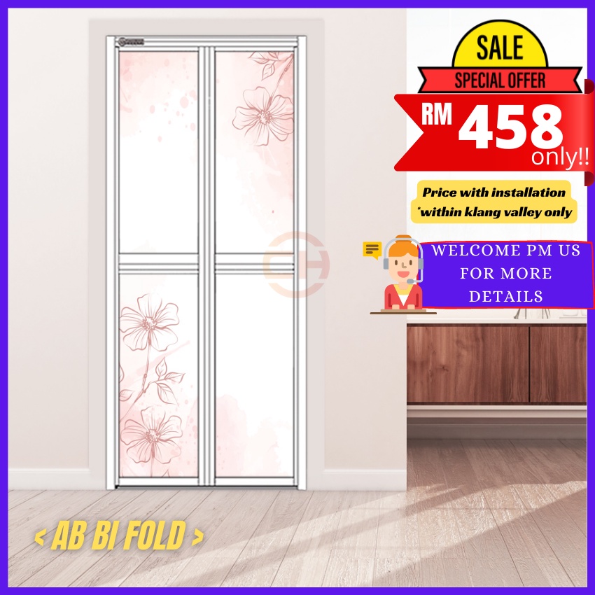 Art Fibre Ab Pintu Lipat Untuk Tandas Ab Bifold Toilet Door