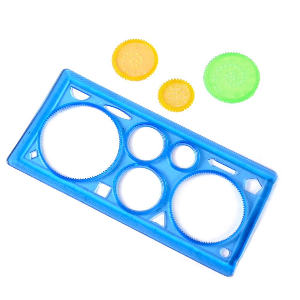 Daiso Design Ruler with Gear Teeth Kids Spiral Drawing Spirograph ...