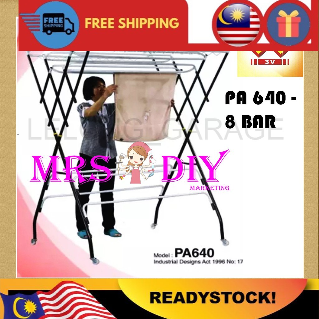 Ampaian Baju 3v Pa 640 84 Bar Super Hanger Outdoor 3v Clothes Hanger Drying Rack Ampaian 4818