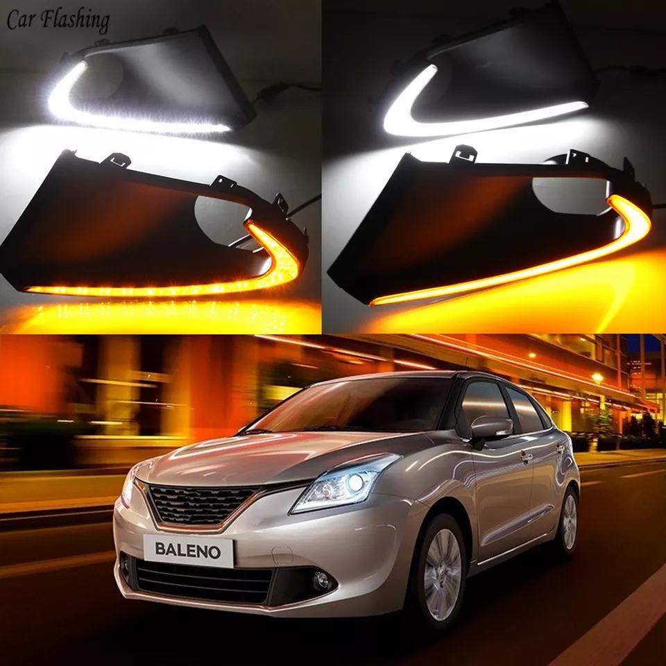 Car Flashing 1 Set LED For Suzuki Baleno 2016 2019 daylight DRL