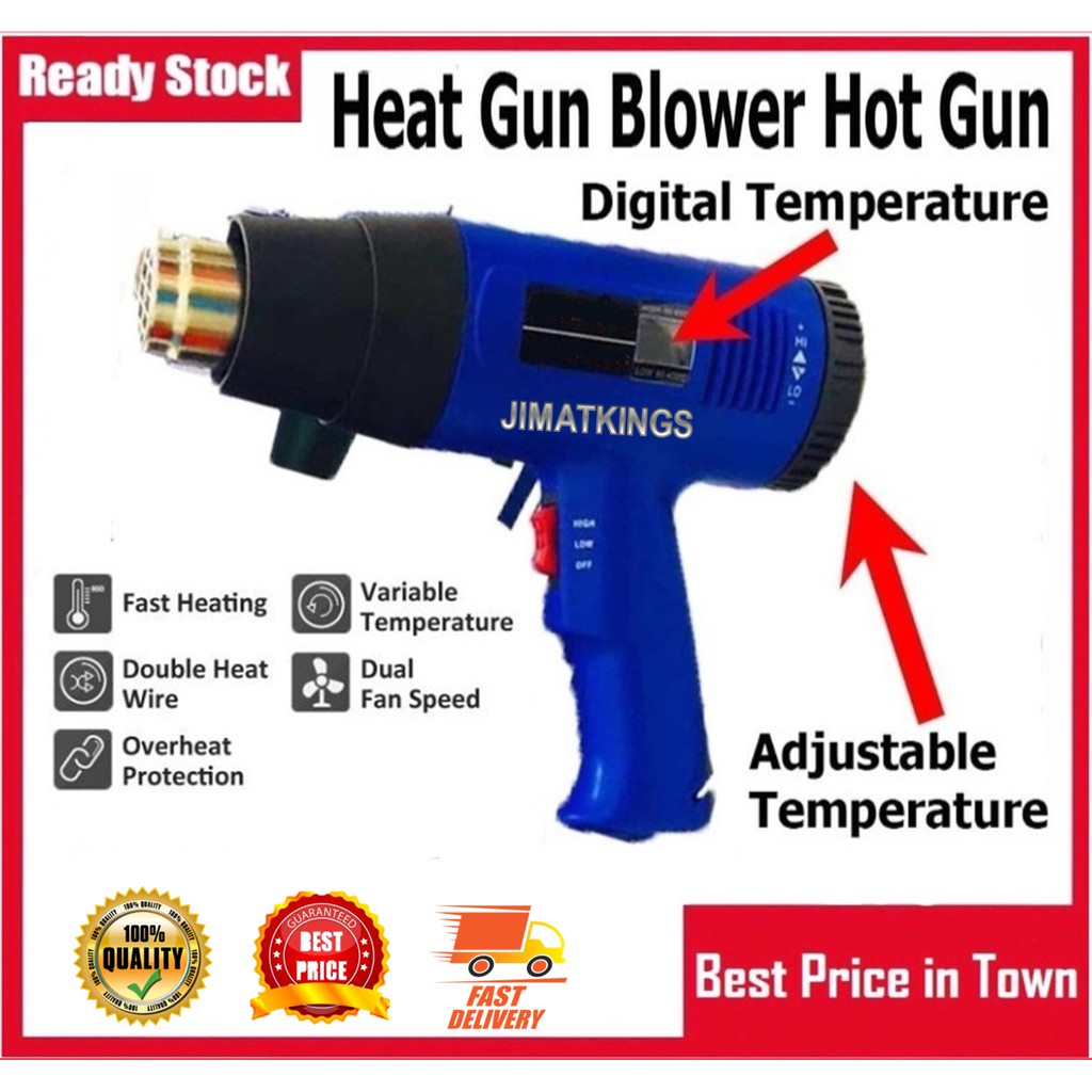 KTM Professional Hot Air Heat Gun Blower Shrink Gun with Display 1800W