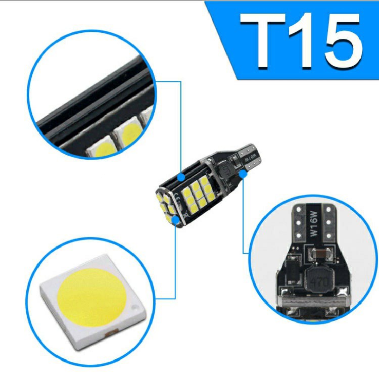 Car reverse led bulb 3030 T15 24 bright white LEDs (price for 1 bulb ...