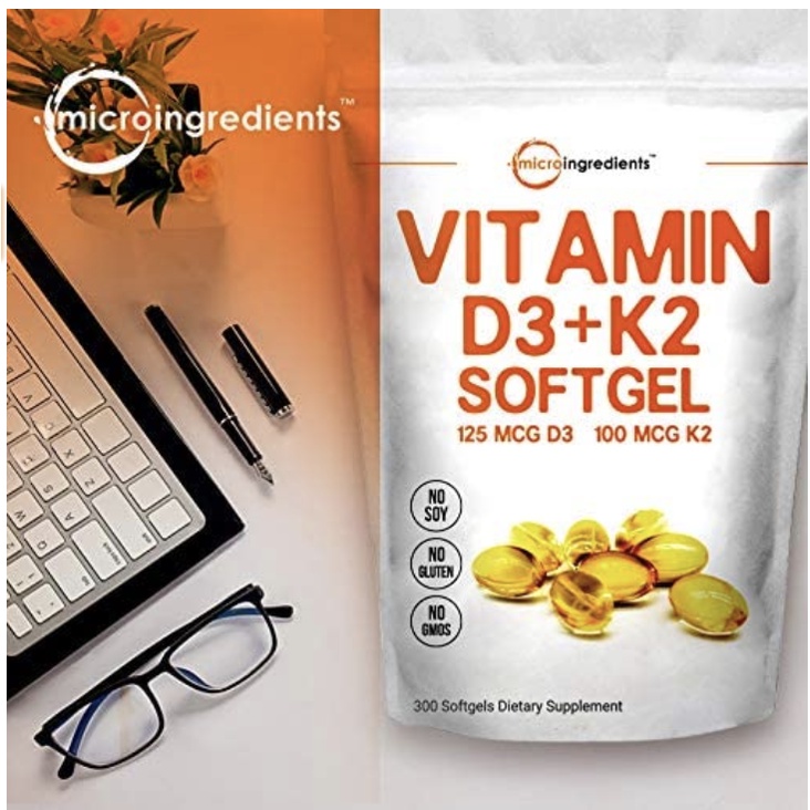 (Ready Stocks) Vitamin D3 5000IU Plus K2, 2 in 1 Formula, Vitamin D3