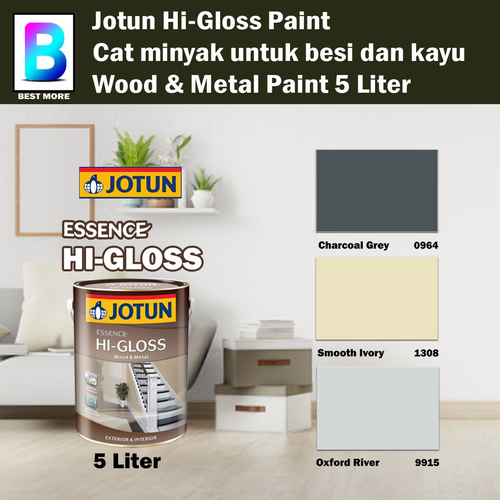 Jotun HiGloss Wood And Metal Paint 5 Liter Charcoal Grey 0964 / Smooth