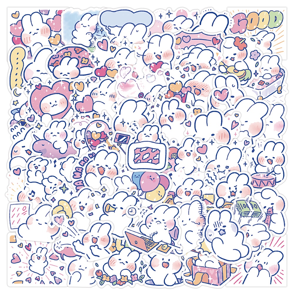 100/50PCS Cute Mongmong Rabbit Graffiti Stickers For Diary Suitcase ...
