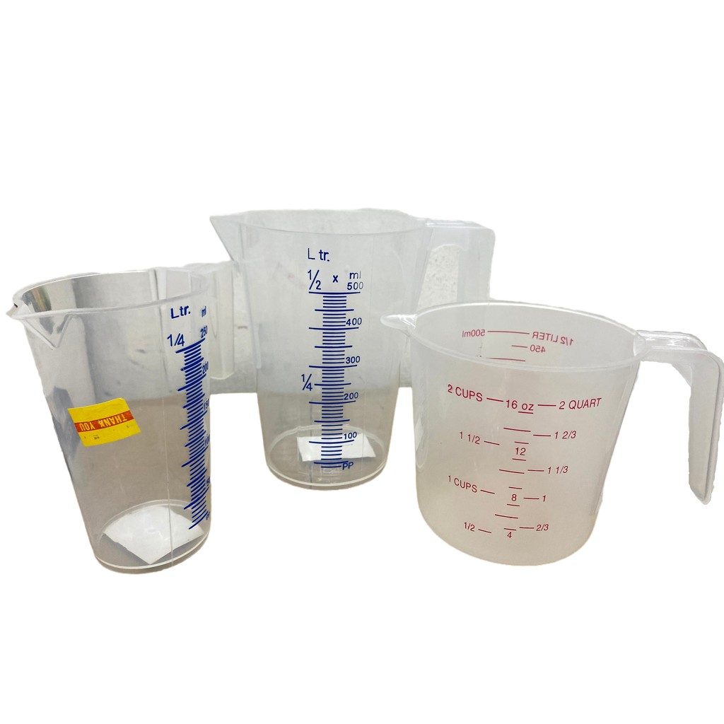 Plastic Measuring Cup 250ml/500ml/600ml/1000ml (For measuring) / Cawan ...