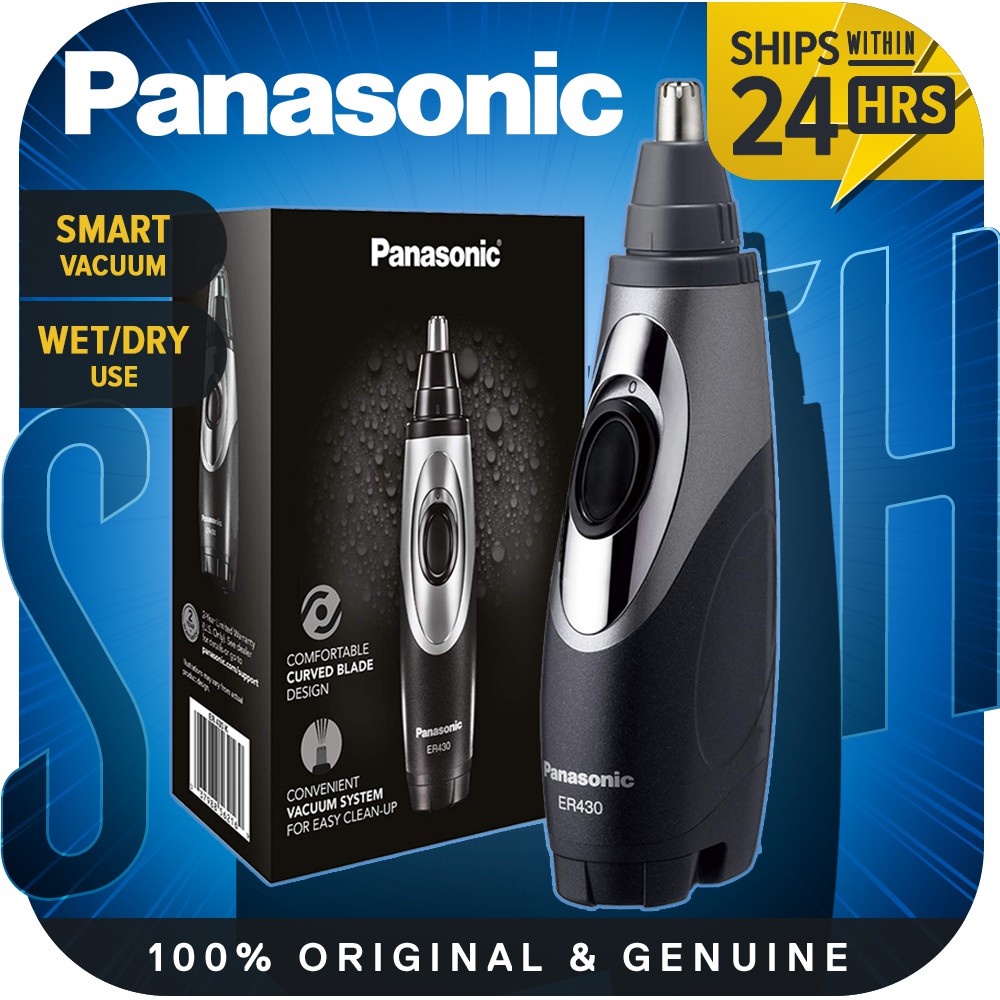 Panasonic ER430K Nose Hair Trimmer and Ear Hair Trimmer Vacuum Cleaning System Wet Dry Battery Operated