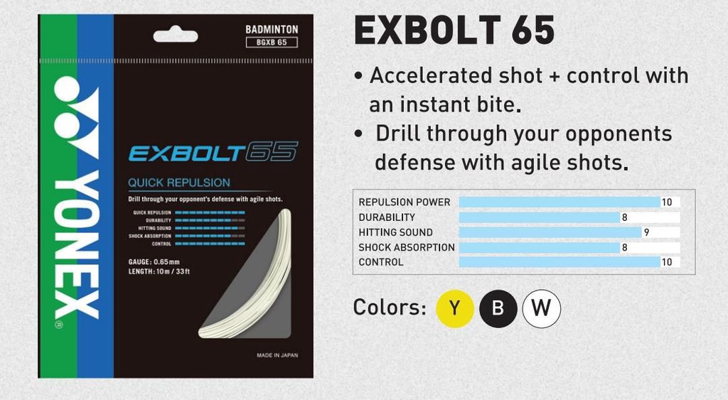 Yonex Exbolt 65 (0.65mm.)Made in Japan Badminton String | Shopee Malaysia