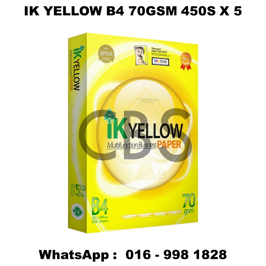 Ik Yellow B4 Paper 70gsm 500sheets White Printing Photocopy Cetak Copy ...