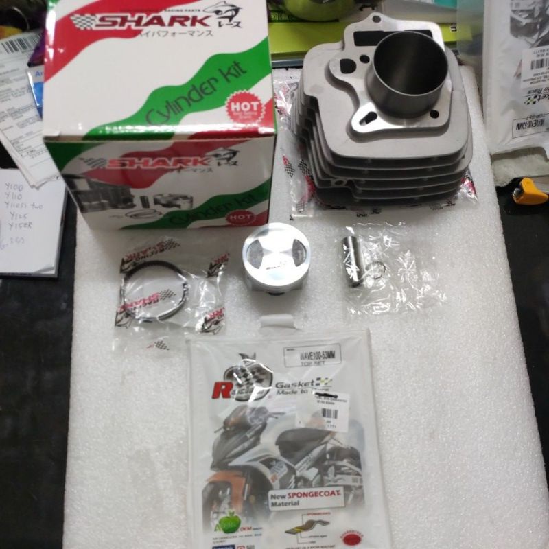 Racing block (shark) honda ex5 dream 53mm 54mm 55mm 56mm mr1 kriss 100 ...