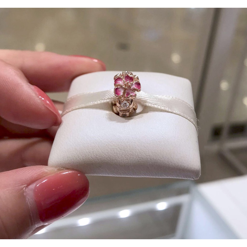 Pandora Pink Peach Blossom Flower Clip Charm 788099CZ Shopee Malaysia