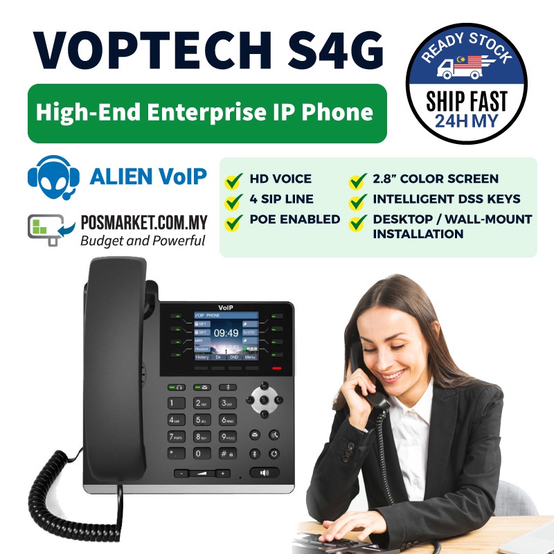 Telefon IP VOPTech S4G AlienVoIP Malaysia (IP Phone VOPTech S4G ...