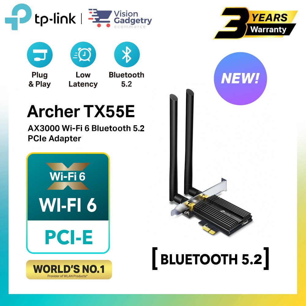 Tp Link Archer Tx55e Ax3000 Wi Fi 6 Wireless Bluetooth 52 Dual Band Pcie Adapter Intel Chipset 4793