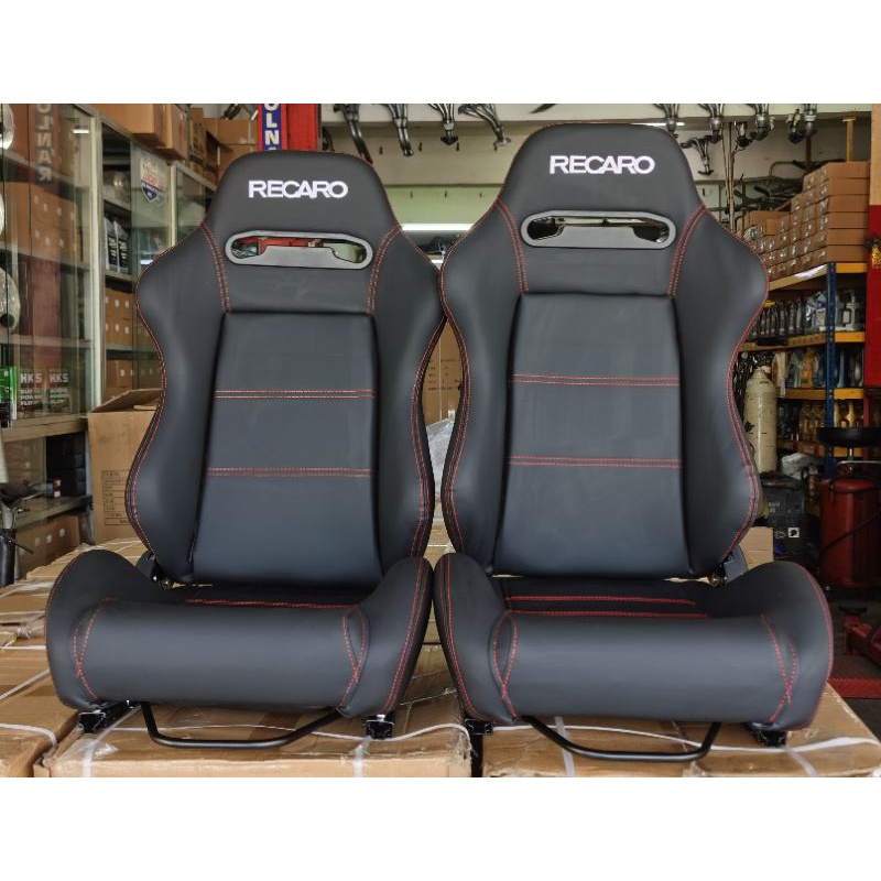 Recaro Sr3 Black Leather Drift Racing Car Semi Bucket Seat Sport Seat ...