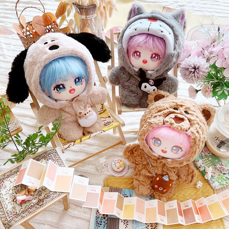 Cute Kuromi Costume Dress Up Clothes for 20cm Plush Doll Cotton Doll  Clothing 