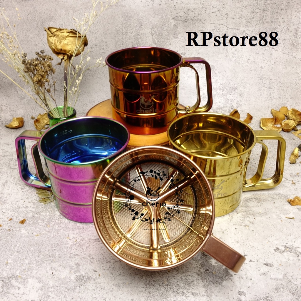 Chefio Flour Sifter / Stainless Flour Sifter / Color Flour Sifter ...