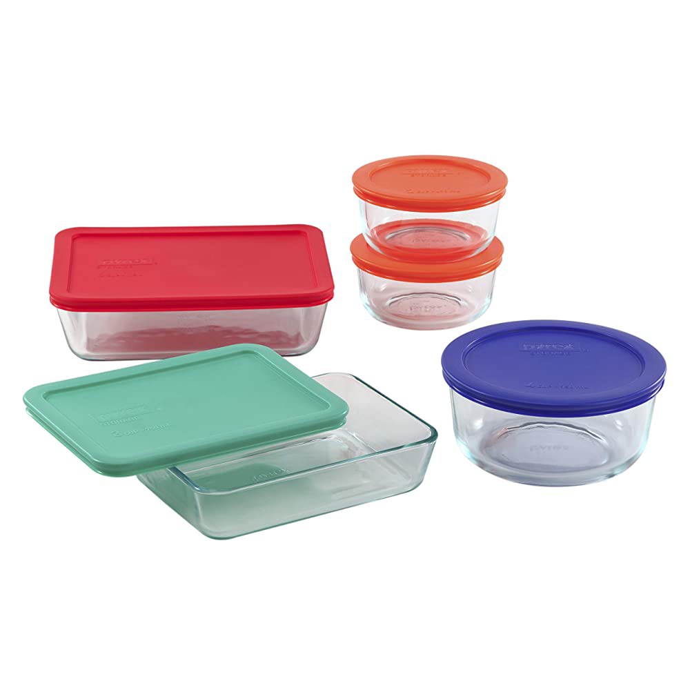 Oroginal USA (1091198) PYREX 10 PC Glass Storage Set Cooking Solved ...