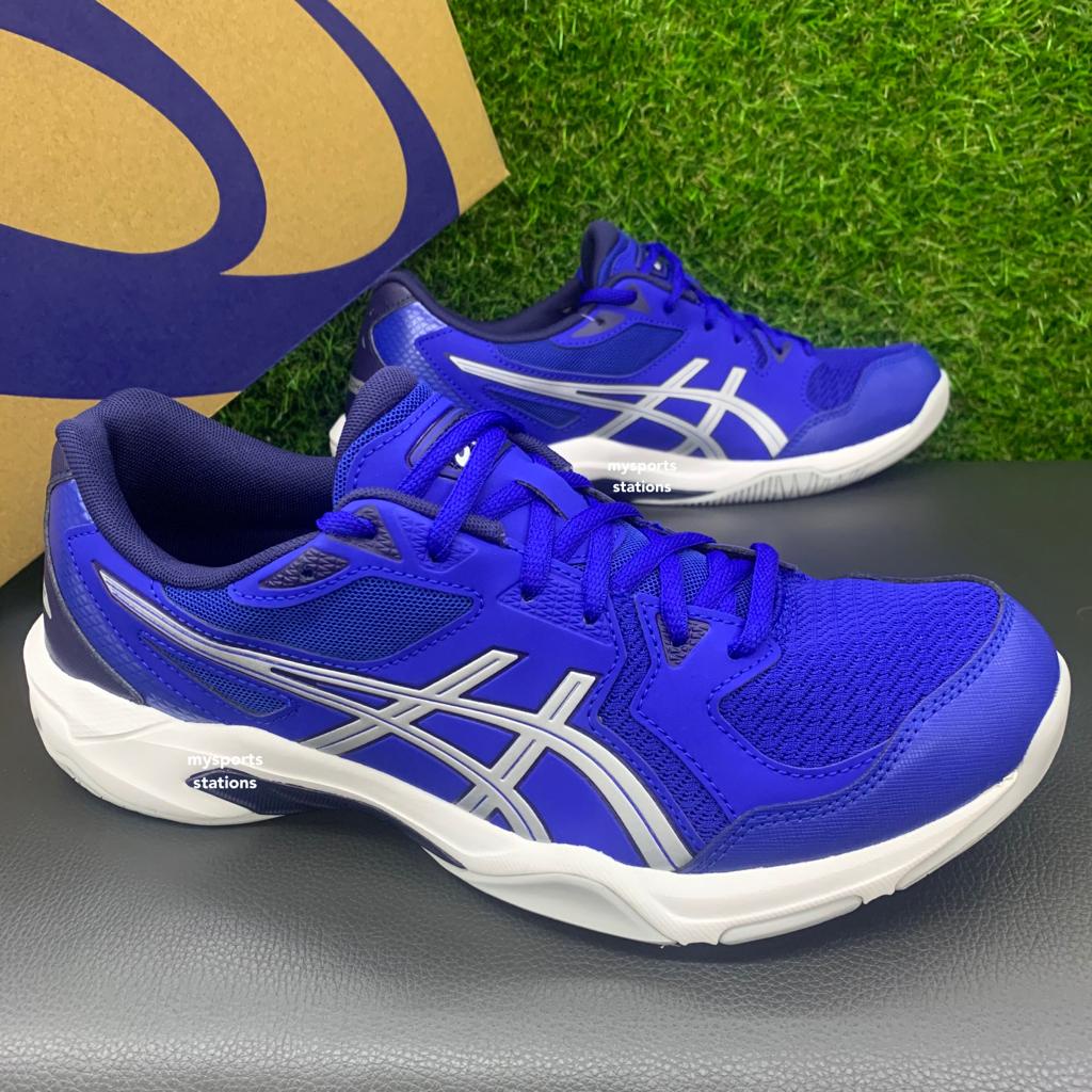 asics Mens Gel Rocket 10 Badminton Shoes Court Shoes Kasut Badminton 1071A054 406 1071A054 409 100 Original Blue P.Silver 406 US 7 PGMall