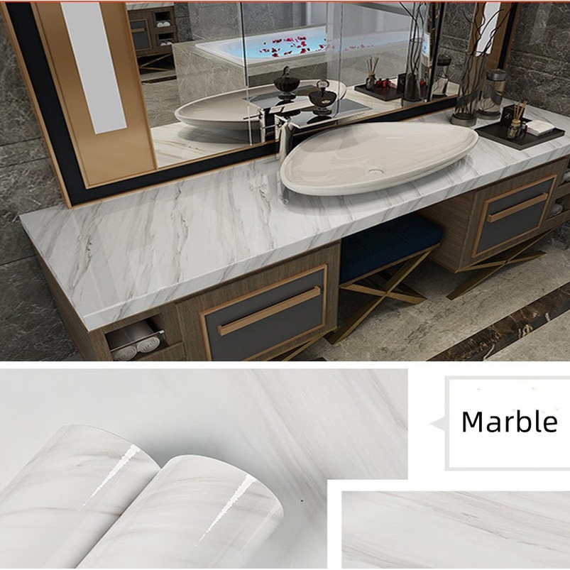 60cm X 10 M Marble Waterproof Self Adhesive Wallpaper Wall Repair Cream ...
