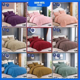 Local Seller + Ready Stock】Cadar Branded Luxury Bedsheet Fitted Tilam Queen  King 5in1 With Comforter Set