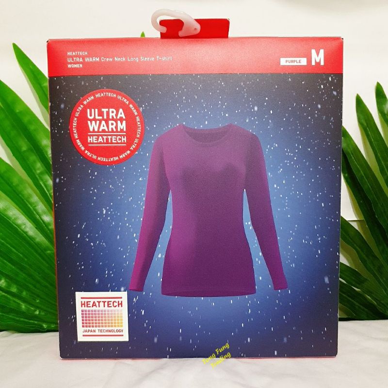 Ready Stock Uniqlo Women Heattech Ultra Warm Crew Neck Long Sleeve T shirt M Size and Leggings Purple Extra Hot Shopee Malaysia