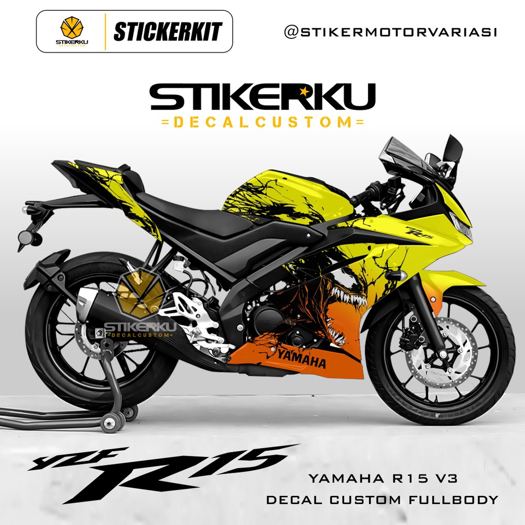 Decal STICKER YAMAHA R15V3 CUSTOM FULLBODY DESIGN | Shopee Malaysia