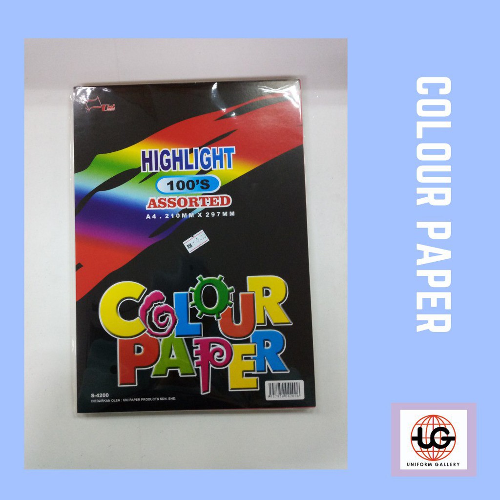 Highlighted Assorted Colour A4 Paper 100's/pack | Shopee Malaysia