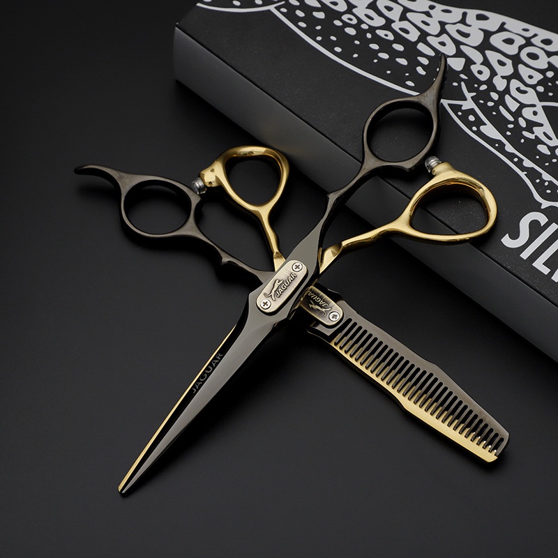 German Black Gold Double SwordShaped Hairdressing Scissors 6Inch
