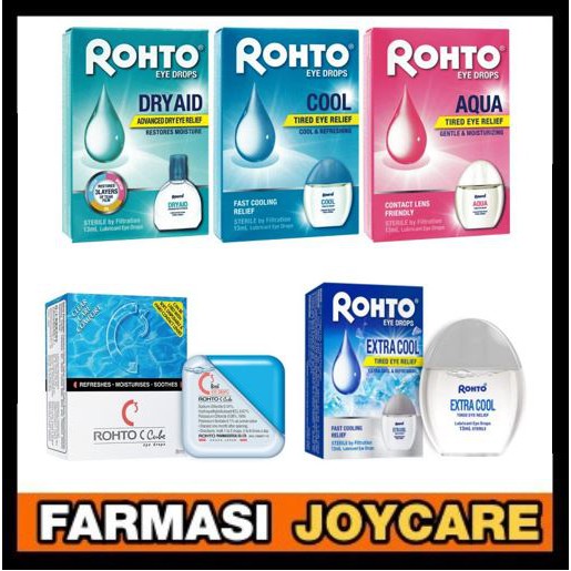 Rohto Eye Drops (Dry Aid / Cool / Aqua / C Cube / Extra Cool / Dry-Aid ...