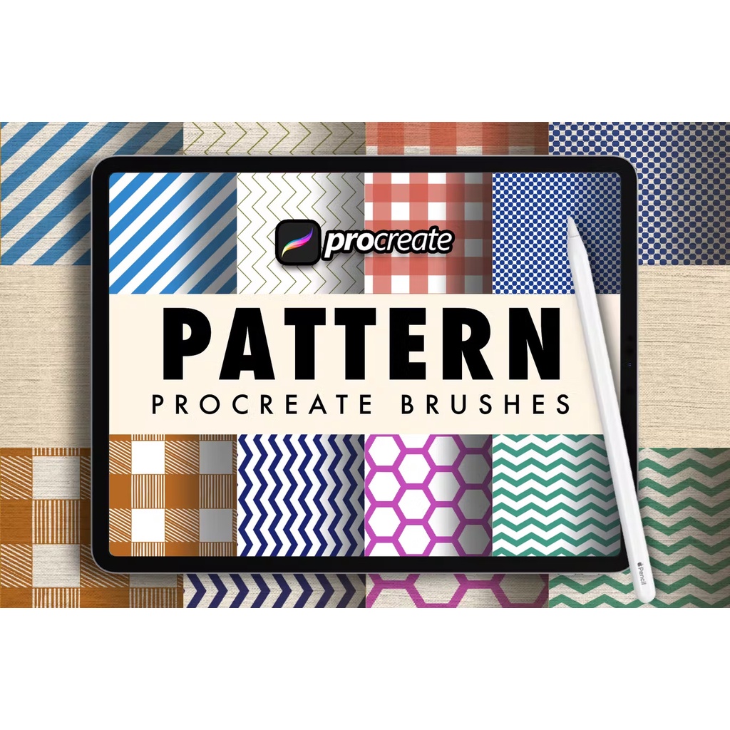 [P224] Dans Pattern Texture Brushes for Procreate | Procreate Brushes ...