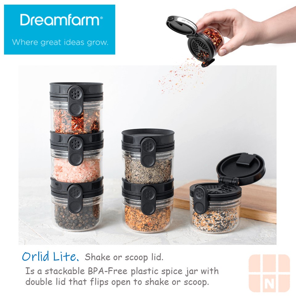Dreamfarm Orlid Lite BPA Free plastic spice jar with double lid 1pack Shopee Malaysia
