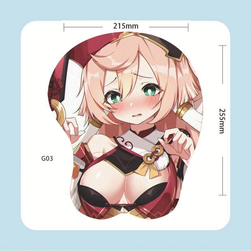 Genshin Impact Mouse Pad 3d Silicone Big Soft Oppai Mouse Pad Raiden Shogun Yae Genshin Impact 2921